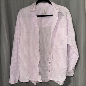 Lilac striped button down